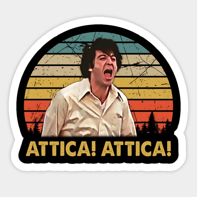 Funny Men Attica Dog Quote Vintage Sticker by Crazy Cat Style
